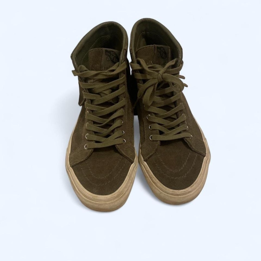 Vans green suede‎ sk8 hi Moc Sneakers Fringe High Top Women's 7.5